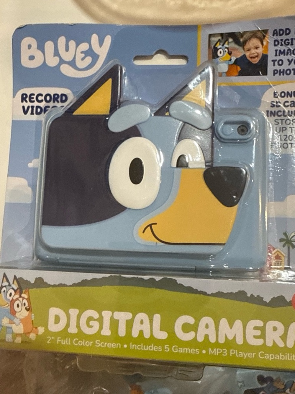 Kids Digital Camera - Light Blue Character Design